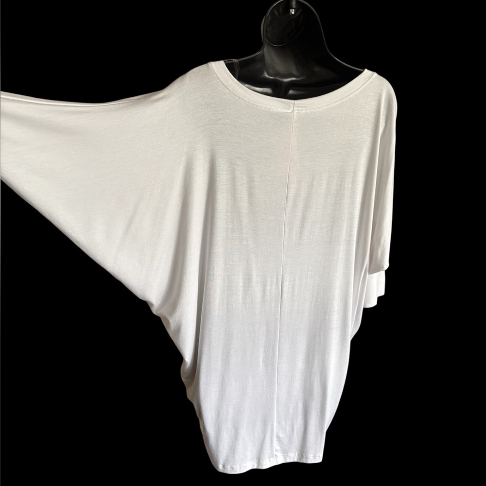 🕊️NATURAL LIFE Dolman 3/4 Sleeve Modal Top in White, Sz L - Picture 3 of 5
